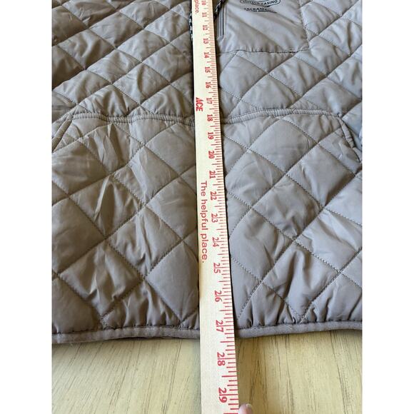 Hard Rock Cafe Bomber Puffer Jacket Men L Snow Coat Retro Ski Tan Brown Hoodie - Picture 14 of 16